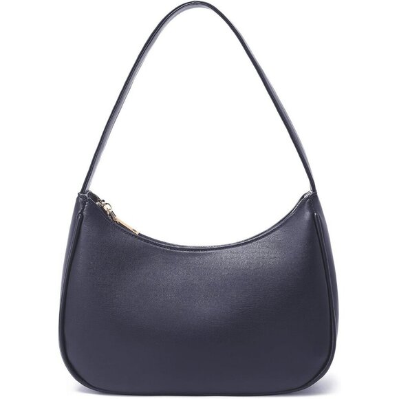 Handbags - Women’s Dark blue Cute Hobo Tote Handbag Mini Clutch Purse with Zipper Closure